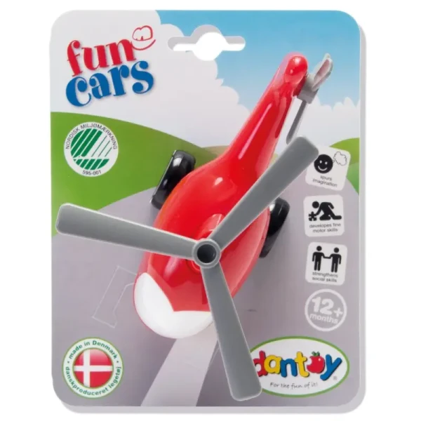 DANTOY Fun Cars vrtulník červený 1ks 12m+
