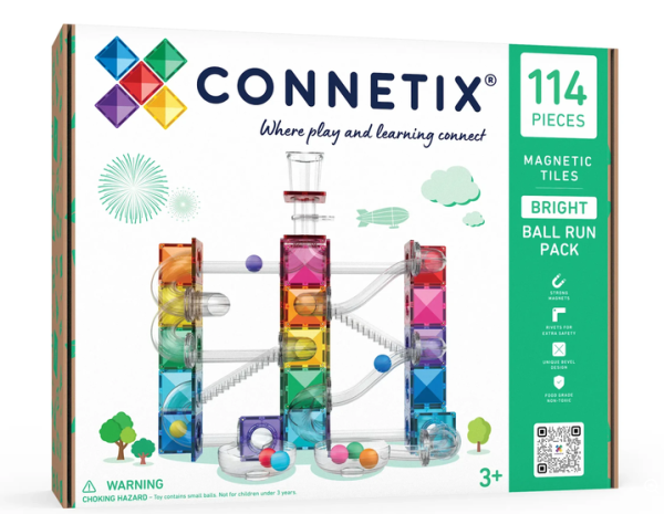 Connetix Magnetická stavebnica - Bright Ball Run Pack 114 ks