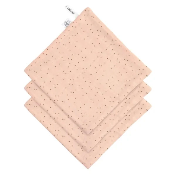 LÄSSIG Muslin/Terry Washcloth Set 3 pcs 2024 dots peach rose
