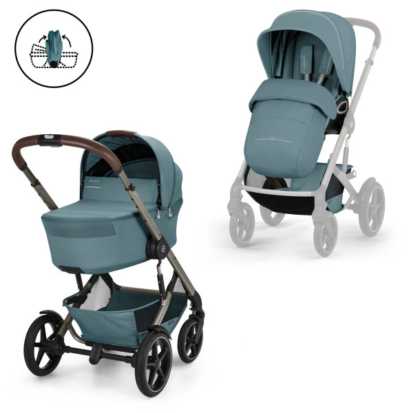 CYBEX TALOS S LUX Kombinovaný kočík so skladacou vaničkou TAUPE STORMY BLUE 2026