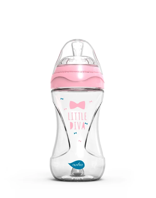 NUVITA Lahvička 240ml, Glass/Pink GP