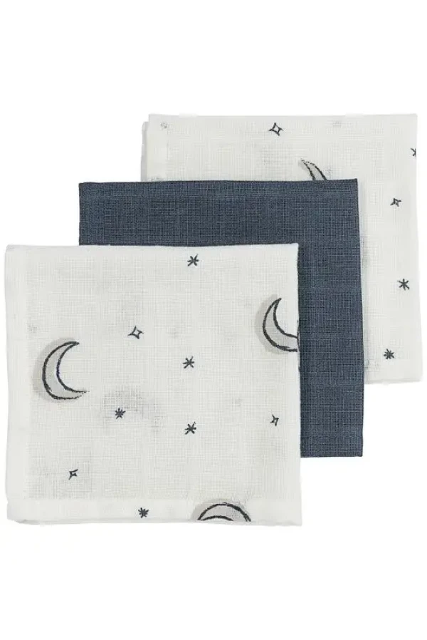 Mušelínová plena-žínka 3-balení - Moon indigo