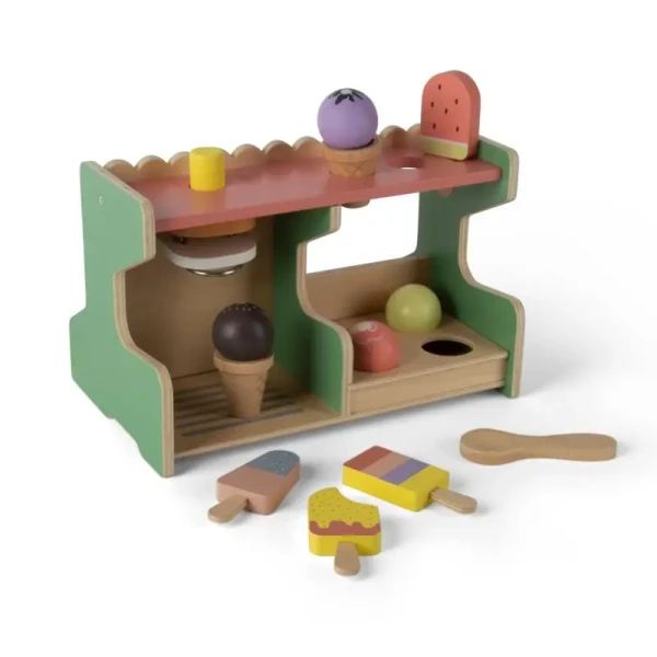 DANTOY Playful Wood dřevěný zmrzlinový stánek 12ks 36m+
