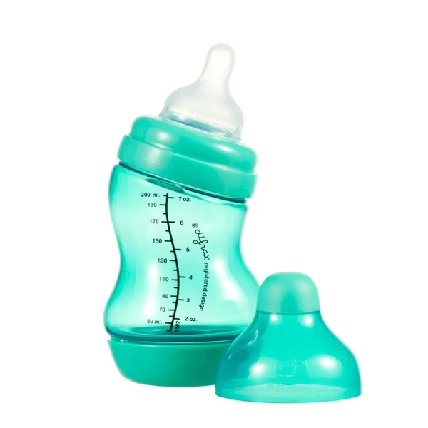 Difrax Kojenecká S-lahvička Difrax, široká, Antikolik, zelená, 200 ml