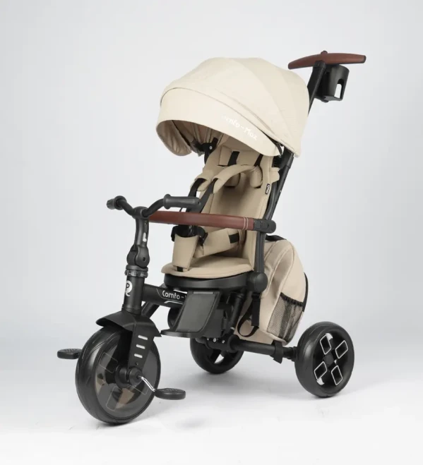 QPLAY Tříkolka Comfo Max Beige, 8 v 1, věk 10-72 měsíců