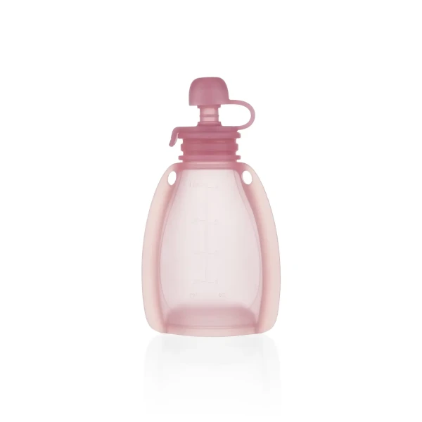 Zopa Silikónové plniteľné vrecko na detskú stravu, Transparent Pink