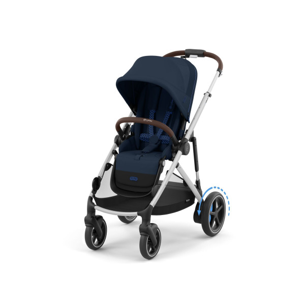 Cybex e-Gazelle S Ocean Blue - Silver Rám + fusak Snogga ZDARMA