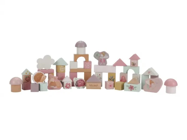 Little Dutch Kostky dřevěné 50 ks v tubě Fairy Garden