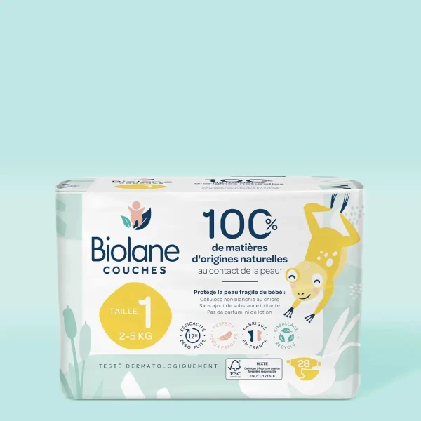 Biolane Ekologické plienky veľkosť 1 (2-5 kg), 28 ks
