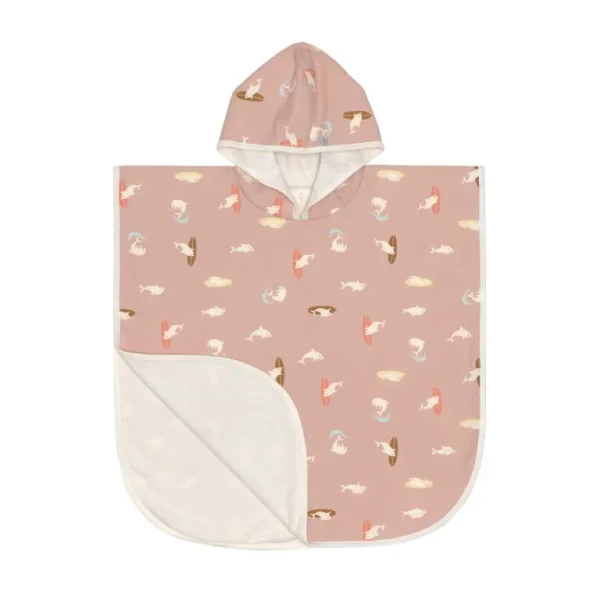LÄSSIG Beach Poncho dolphin peach