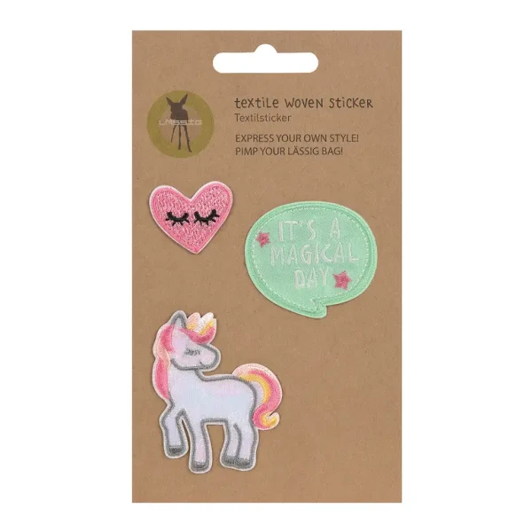 LÄSSIG Sada textilných samolepiek Unicorn