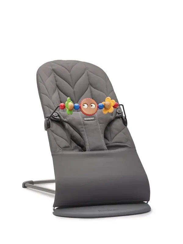 Lehátko Babybjorn Bouncer Bliss Anthracite cotton petal+ hračka Googly Eyes