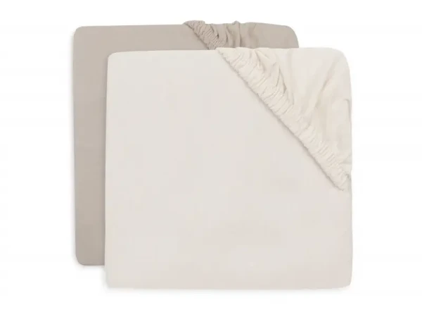 Jollein Prostěradlo napínací 140/150 x 70/75 cm 2 ks Oatmeal/Sand