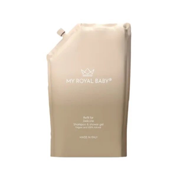 MyRoyalBaby Jemný šampón a sprchový gél 2v1 náhradná náplň 380ml + AKCIA 1+1 ZADARMO