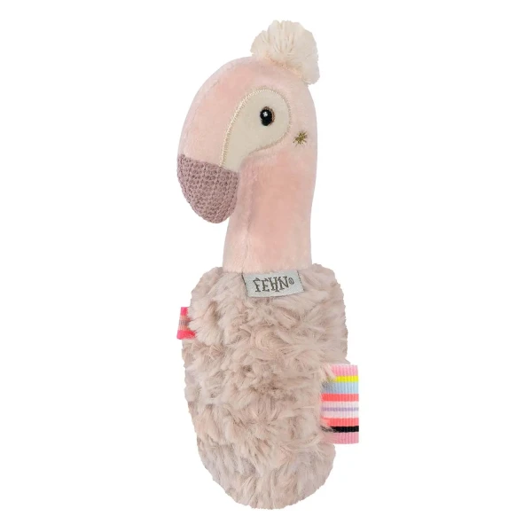 BABY FEHN Ručná hrkálka plameniak, Pink