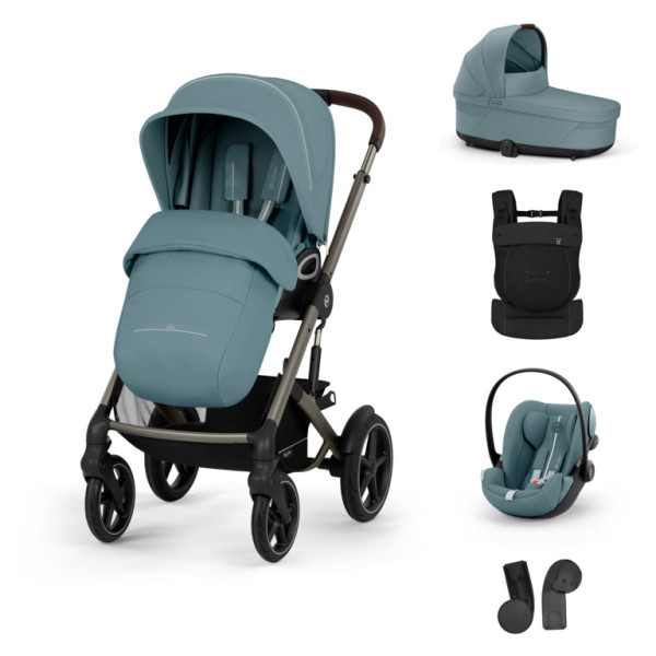 CYBEX TALOS S LUX SET BUNDLE SET S + nosič AMYA 2026 Stormy Blue - taupe rám