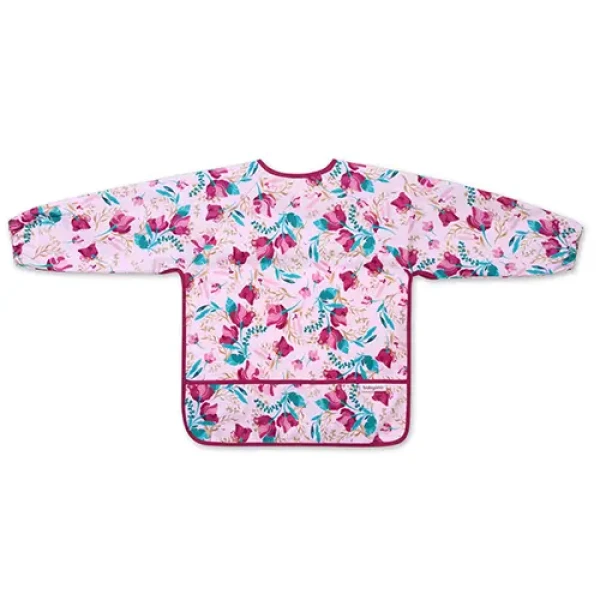 BABYONO Podbradník s dlhým rukávom Floral, 35 x 52cm, 6m+
