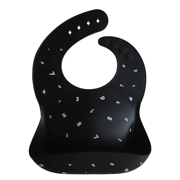 Mushie silikónový podbradník Black Numbers