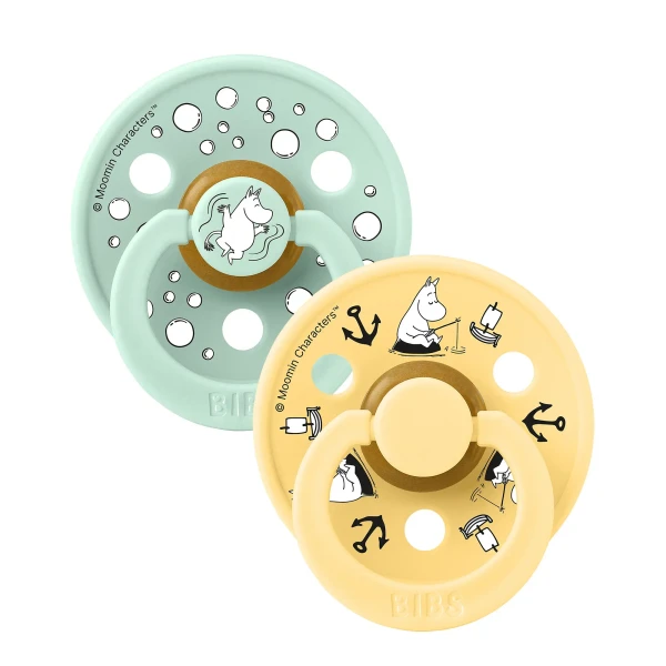 BIBS x Moomin Colour cumlíky z prírodného kaučuku 2ks - veľkosť 2 sailing-nordic-mint-mix