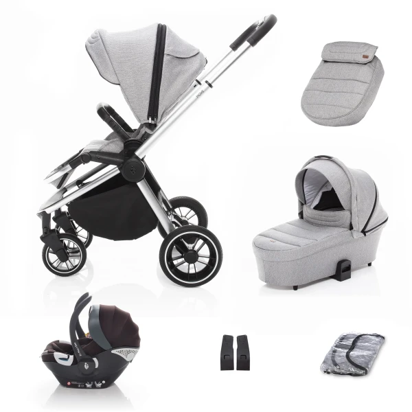 Zopa SET kočík Move+ korba+adaptéry+autosedačka, Silver Grey/Silver