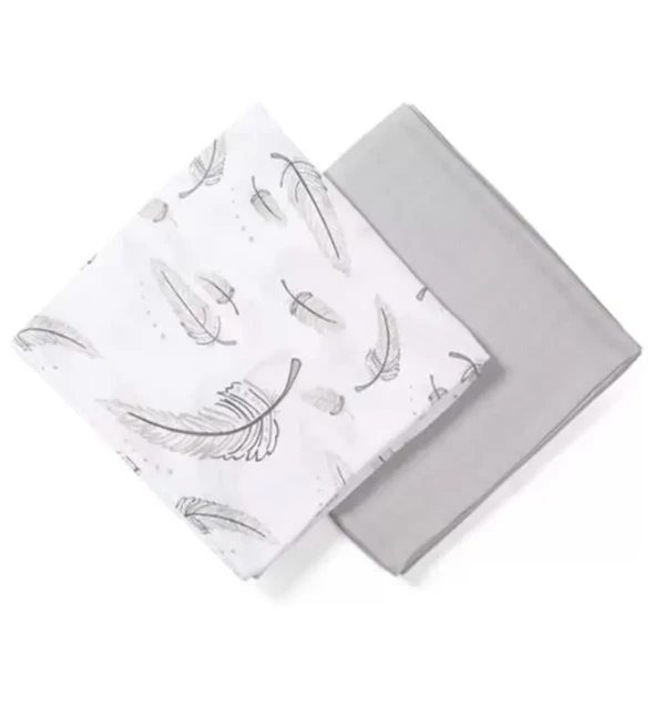 BABYONO Pleny mušelínové Bamboo Feathers 2 ks 120x120 cm