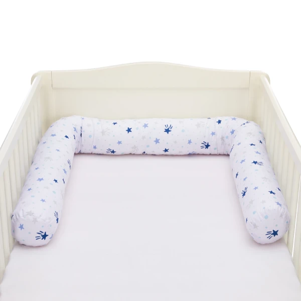 Fillikid Mantinel válec do postieľky Jersey stars white/blue 190 cm