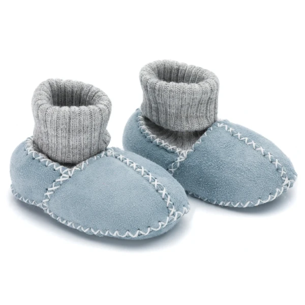Fillikid Detské capačky z jahňacej kožušiny Ice blue vel. 17/18
