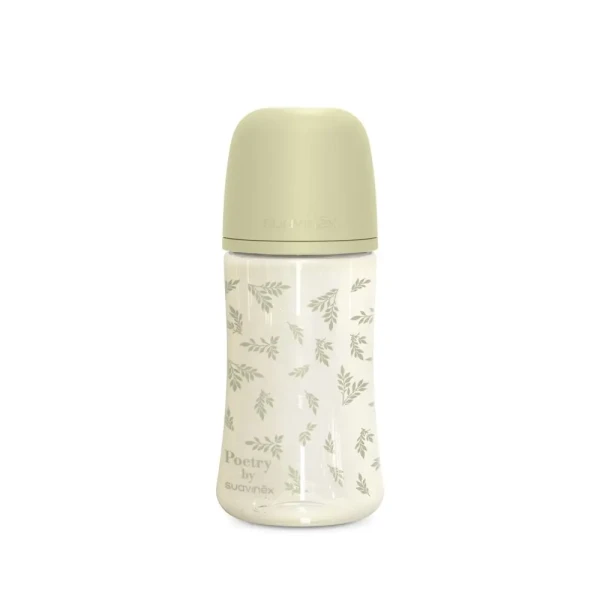 SUAVINEX | Kojenecká láhev POETRY 270ml FYZIOL PRŮTOK M - zelená