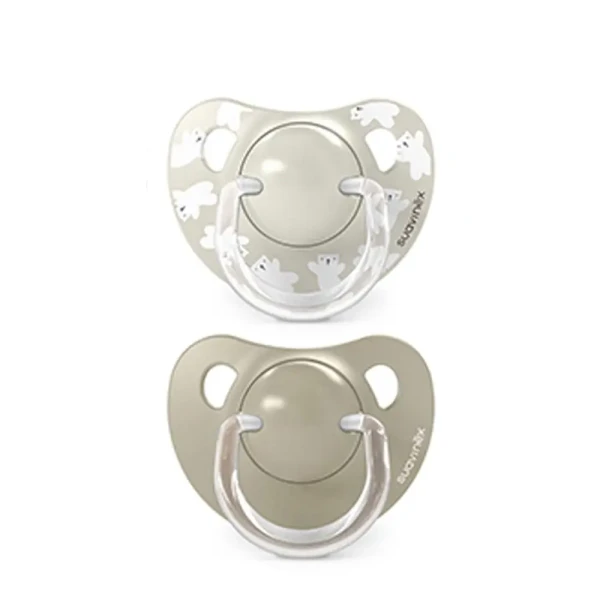 SUAVINEX Cumlík anatomický silikon 6/18 m 2 ks WILD & FREE - krémový