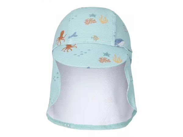 Little Dutch Plážová šiltovka s ochranou krku Ocean Friends veľ. 3