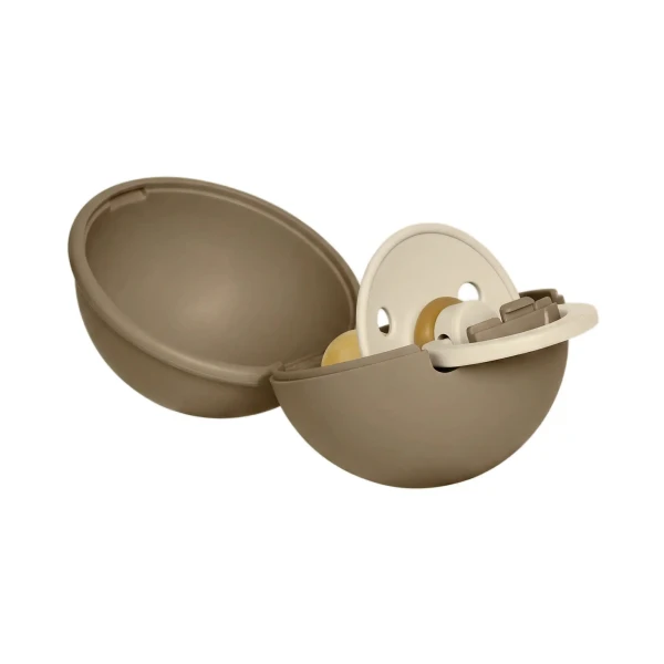 BIBS krabička Mini a Colour cumlík - veľkosť 2 vanilla-dark-oak