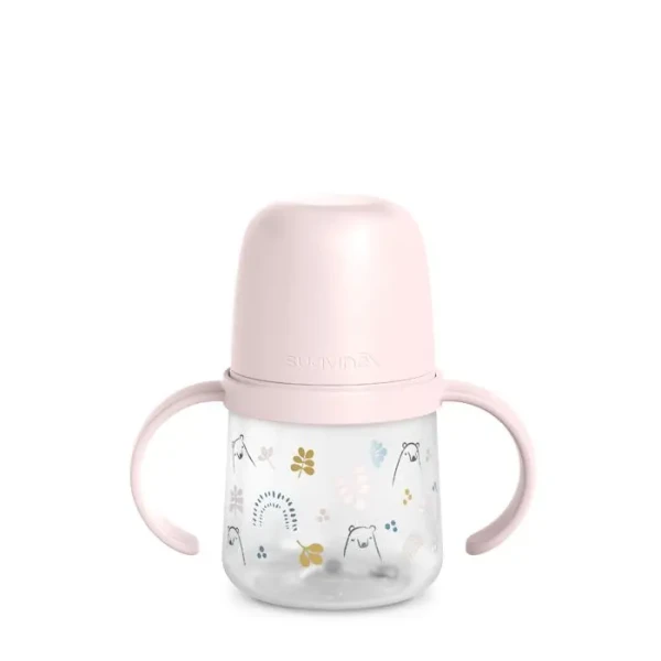SUAVINEX | PRVNÍ láhev s oušky BEAR 150 ml - RŮŽOVÁ