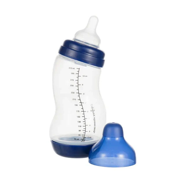 Difrax Kojenecká S-lahvička Difrax, široká, Antikoliková, tmavě modrá - 310 ml