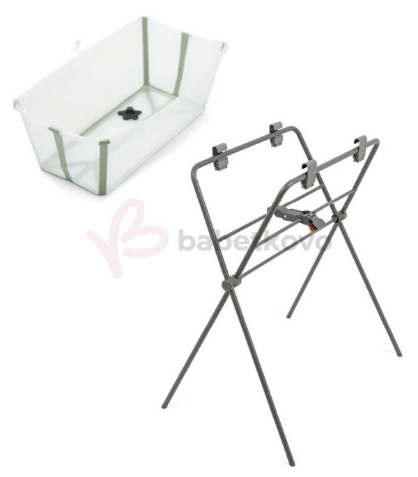 Stokke Flexi Bath Skladacia vanička na kúpanie Transparent + Stojan