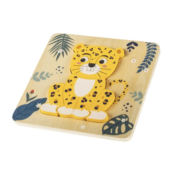 Zopa Dřevěné puzzle malé, Leopard