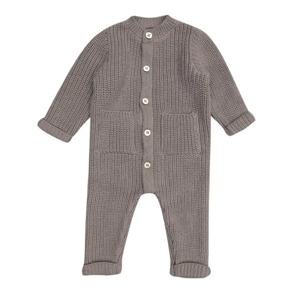 Witlof for kids hačkované dupačky 50/56 Warm Grey knitted