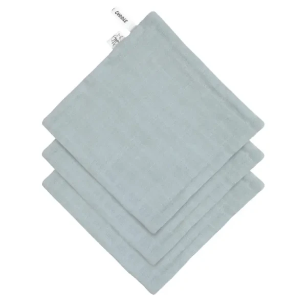 LÄSSIG Muslin/Terry Washcloth Set 3 pcs 2024 powder blue