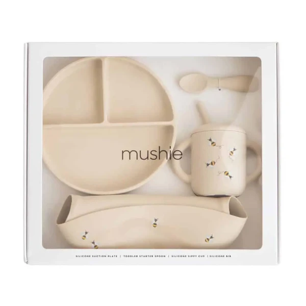 MUSHIE SILIKÓNOVÝ JEDNÁLENSKÝ SET PRE BATOĽATÁ - BEES