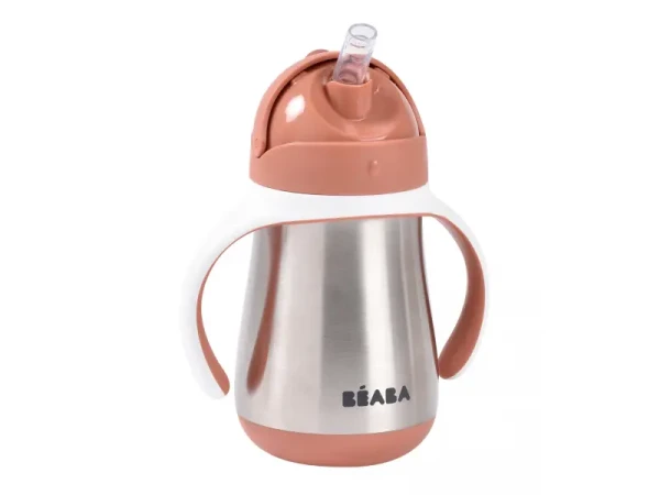 Beaba Hrnek termoizolační s brčkem nerez 250ml Terracotta