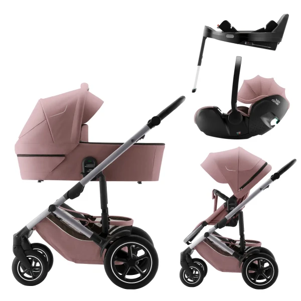 BRITAX Set kočík Smile 5Z + hlboká korba + autosedačka Baby-Safe PRO + Vario Base 5Z Style, Dusty Rose