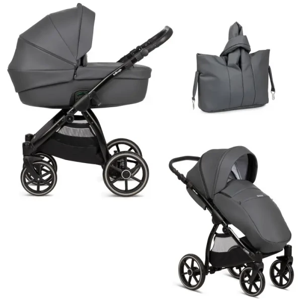 BO Jungle Kombinovaný kočárek B-SUVVY Shadow Grey Eco Leather