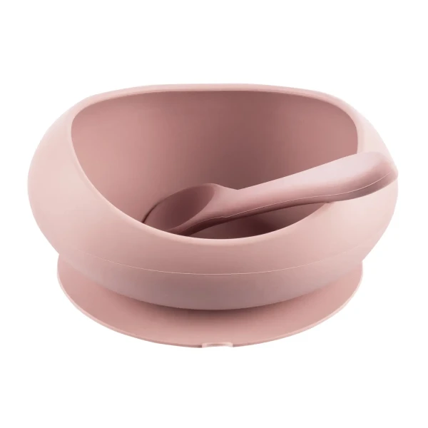 Zopa Silikónová miska s vyvýšenými okrajmi a prísavkou, Old Pink