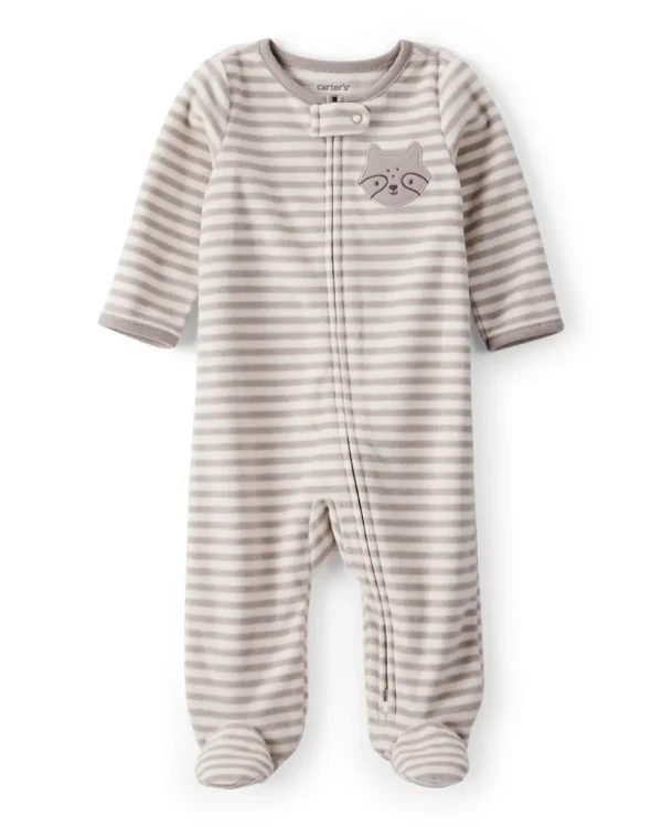 CARTER'S Overal na zips fleece Sleep & Play brown Fox chlapec PRE/veľ.46