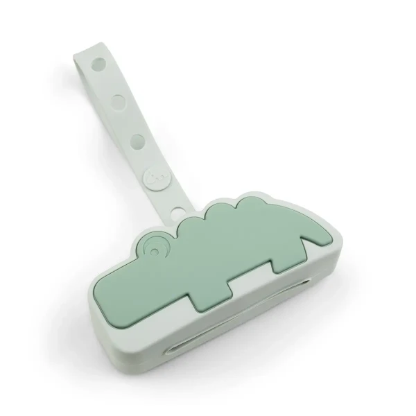 DONE BY DEER Silikónové púzdro na cumlík Croco - zelené