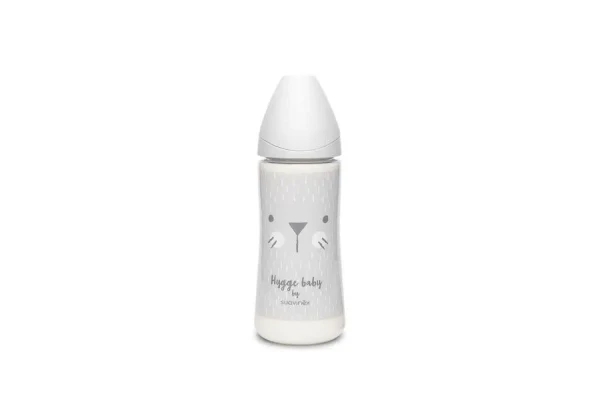 SUAVINEX | Premium láhev 360 ml L HYGGE vousky - šedá