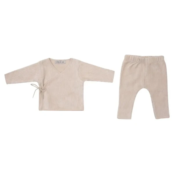 Witlof for Kids Set oblečenia 50/56 soft Sand velvet rib