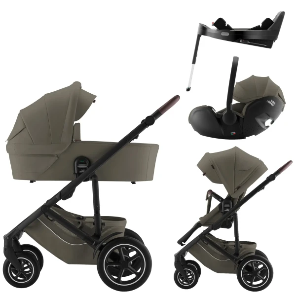 BRITAX Set kočík Smile 5Z + hlboká korba + autosedačka Baby-Safe PRO + Vario Base 5Z Lux, Urban Olive