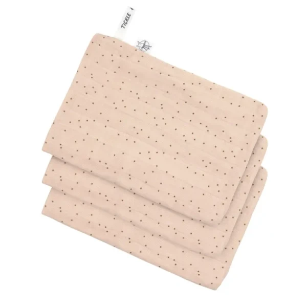LÄSSIG Muslin Wash Glove Set 3 pcs dots peach rose