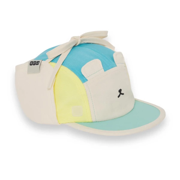 KiETLA FUN OURS‘ON šiltovka s UV ochranou a ochranou krku - Bear Blue 42-45 cm