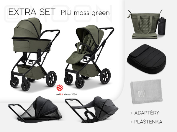 PIÚ Extra set Black chrome - MOSS GREEN
